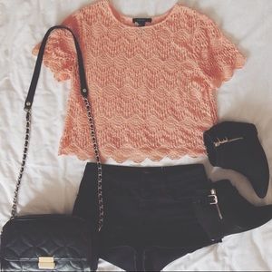 Orange lace top
